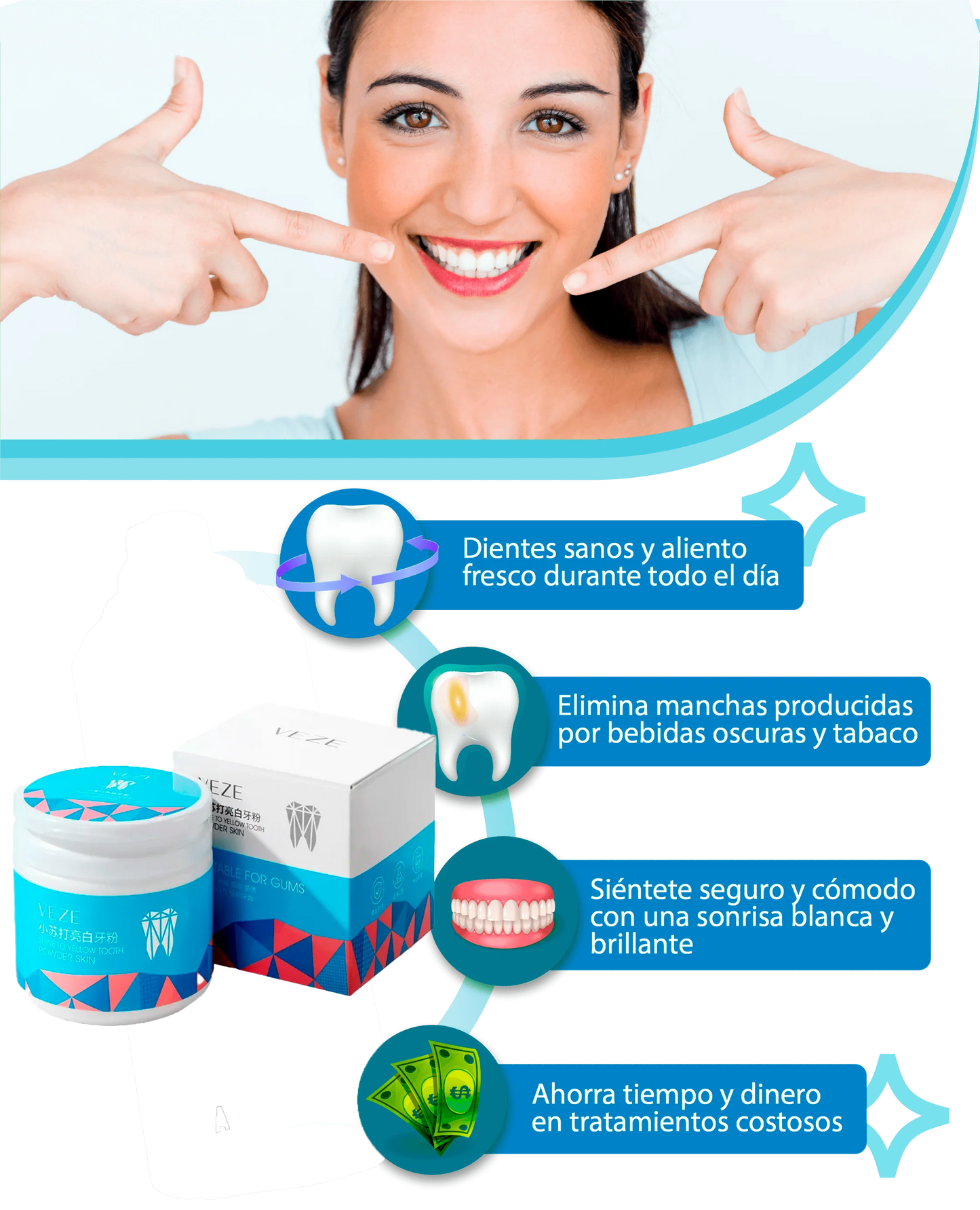 VEZE CLEAN® blanqueador de dientes con protección al esmalte dental PRODUCTO 100% COREANO